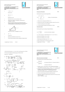 1. Aufgabenblatt zur Vorlesung Physik 1 für Elektrotechniker und