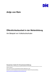 Öffentlichkeitsarbeit in der Weiterbildung. Am Beispiel von