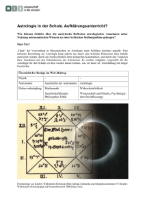 Astrologie in der Schule. Aufklärungsunterricht?