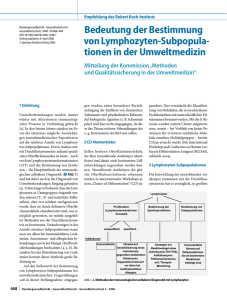 Bedeutung der Bestimmung von Lymphozyten