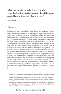 Männer besaufen sich, Frauen nicht«: Geschlechterkonstruktionen