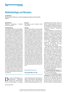 Molekularbiologie und HÃ¤mostase