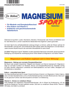 Magnesium und Kalium ergänzen sich in ihrer Wirkung! Tabletten