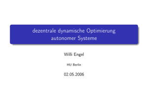 dezentrale dynamische Optimierung autonomer Systeme