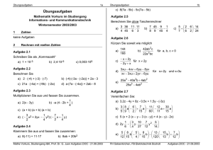 Übungsaufgaben