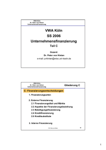 Unternehmensfinanzierung - VWA-BWL