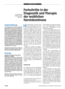 Fortschritte in der Diagnostik und Therapie der weiblichen