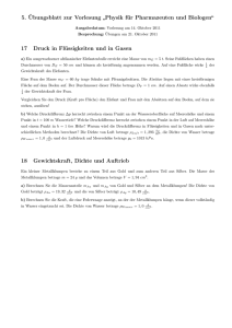 5. Übungsblatt zur Vorlesung „Physik für Pharmazeuten und Biologen“