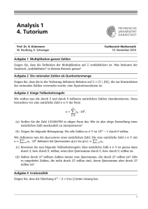 Analysis 1 4. Tutorium - TU Darmstadt/Mathematik