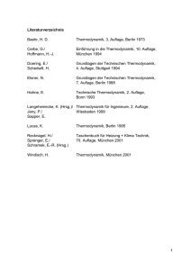 1 Literaturverzeichnis Baehr, H. D. Thermodynamik, 3. Auflage