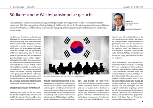 Südkorea: neue Wachstumsimpulse gesucht