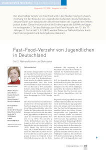 Fast–Food–Verzehr von Jugendlichen in Deutschland