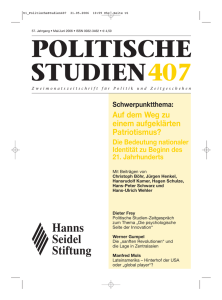 Politische Studien 407 mit dem Schwerpunktthema - Hanns