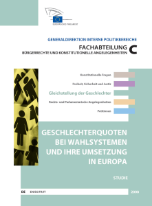 Geschlechterquoten bei Wahlsystemen und ihre Umsetzung in Europa