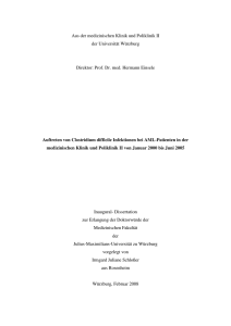 Auftreten von Clostridium-difficile-Infektionen bei