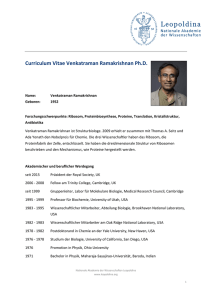 Curriculum Vitae Venkatraman Ramakrishnan Ph.D.