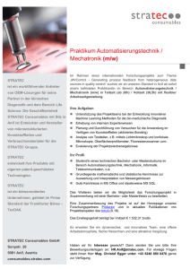Praktikum Automatisierungstechnik / Mechatronik (m/w)