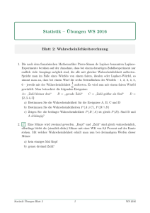 Statistik –¨Ubungen WS 2016