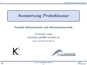 Auswertung Probeklausur - Fakultät Elektrotechnik und - K