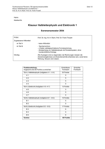 Klausur Halbleiterphysik und Elektronik 1