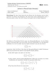 Arbeit 3 (Pascal`sches Dreieck)
