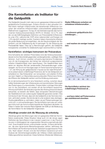 Die Kerninflation als Indikator für die Geldpolitik