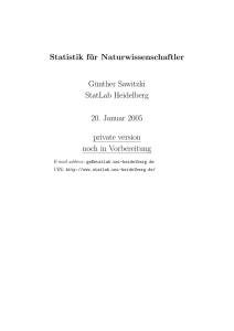 Statistik für Naturwissenschaftler Günther Sawitzki StatLab