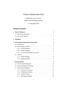 Vorkurs Mathematik 2010