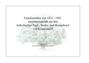Familienindex 1821 - 1882 Kreuzendorf Vorabversion