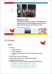 HFW goes China_Intro Studienreise im April 2017