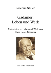 Gadamer: Leben und Werk