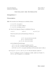 Lösungsskizzen zu Blatt 2 - Fachbereich Mathematik