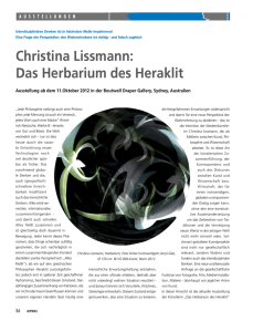 Christina Lissmann: Das Herbarium des Heraklit