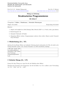 Übungsblatt 7 – Felder / Funktionen / Abstrakte Datentypen