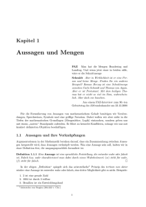 Aussagen und Mengen