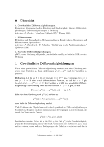 0 ¨Ubersicht 1 Gewöhnliche Differentialgleichungen