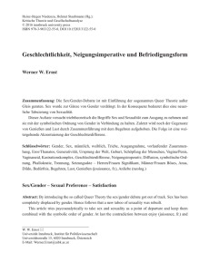 Geschlechtlichkeit, Neigungsimperative und Befriedigungsform