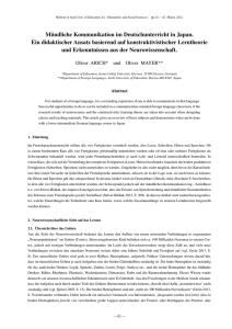 Mündliche Kommunikation im Deutschunterricht in Japan. Ein