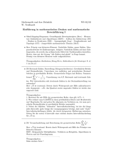 Mathematik und ihre Didaktik WS 02/03 W. Neidhardt Einführung in