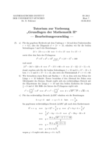 Bearbeitungsvorschlag - Mathematisches Institut