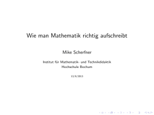 Wie man Mathematik richtig aufschreibt