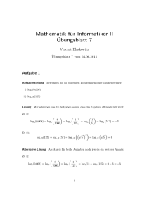 Mathematik für Informatiker II Übungsblatt 7