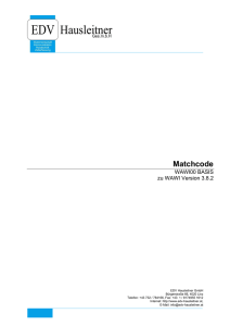 WAWI Matchcode - edv