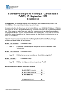 Summative Integrierte Prüfung 5 - Zahnmedizin Z