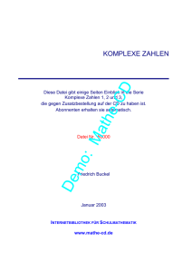 Komplexe Zahlen - Mathe-CD