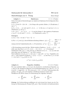 Mathematik für Informatiker I WS 12/13 Musterlösungen zur 8. ¨Ubung