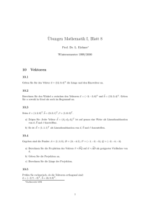 ¨Ubungen Mathematik I, Blatt 8