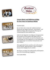 Unsere Menü und Büfettvorschläge für Ihre Feier im Gasthaus Müller