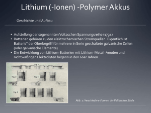 Weiterentwicklung des Lithium- Ionen