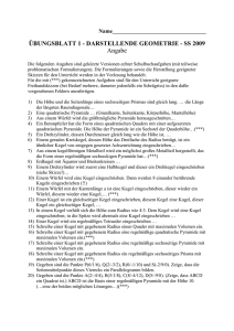 ÜBUNGSBLATT 1 - DARSTELLENDE GEOMETRIE